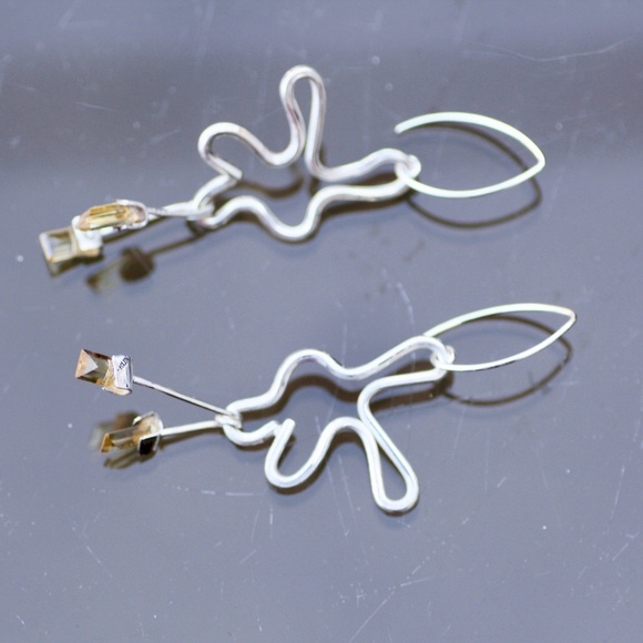 Large Natural Citrine Earrings Sterling Silver 925 , November Birthstone - Picture 1 of 5